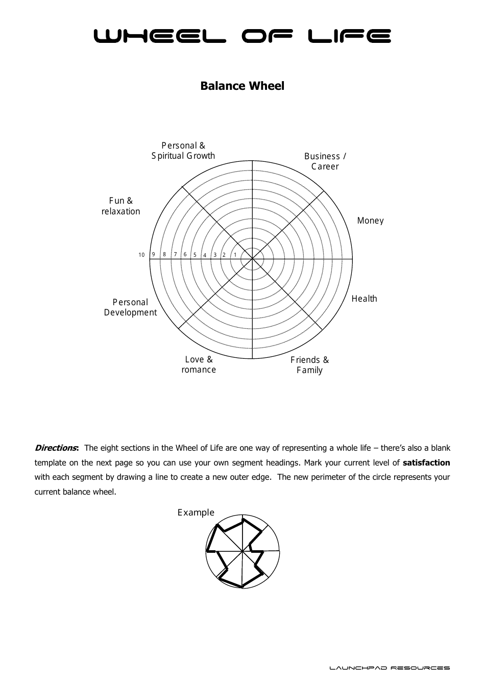 Wheel of Life Template Preview
