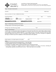 Document preview: Unofficial Transcript Request Form - St.mary's University - San Antonio, Texas