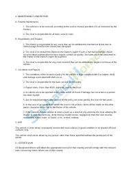 Vehicle Use Agreement Template - Sabbaticalhomes - California, Page 2