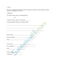 Vehicle Use Agreement Template - Sabbaticalhomes - California, Page 3