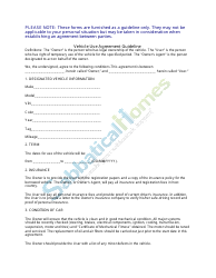 Document preview: Vehicle Use Agreement Template - Sabbaticalhomes - California