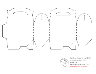 Document preview: Gable Box Template - Scheme With Size