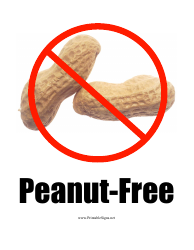 &quot;Peanut-Free Sign Template&quot;