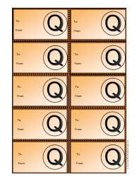 Document preview: Monogram Q Gift Tag Template
