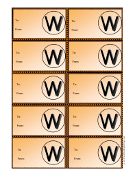 Document preview: Monogram W Gift Tag Template
