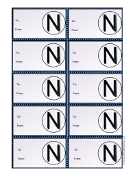 Document preview: Monogram N Gift Tag Template