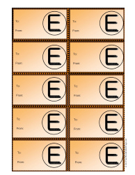Monogram E Gift Tag Template - Orange Download Printable PDF ...