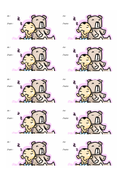Document preview: Sleeping Baby Gift Tag Template - Baby and Bear