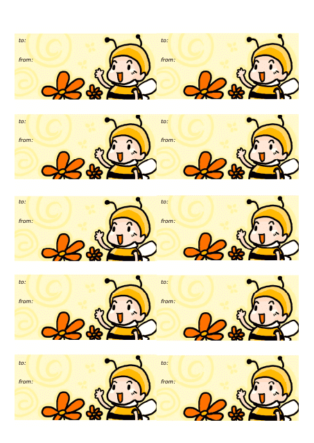 Baby Bee Gift Tag Template