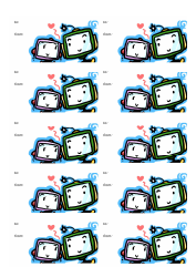 Document preview: Robots in Love Gift Tag Template