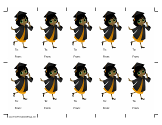 Document preview: Graduation Girl Gift Tag Template - White Background