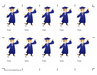 Document preview: Graduation Boy Winking Gift Tag Template