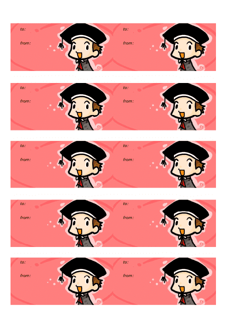 Graduating Boy Gift Tag Template - Preview Image
