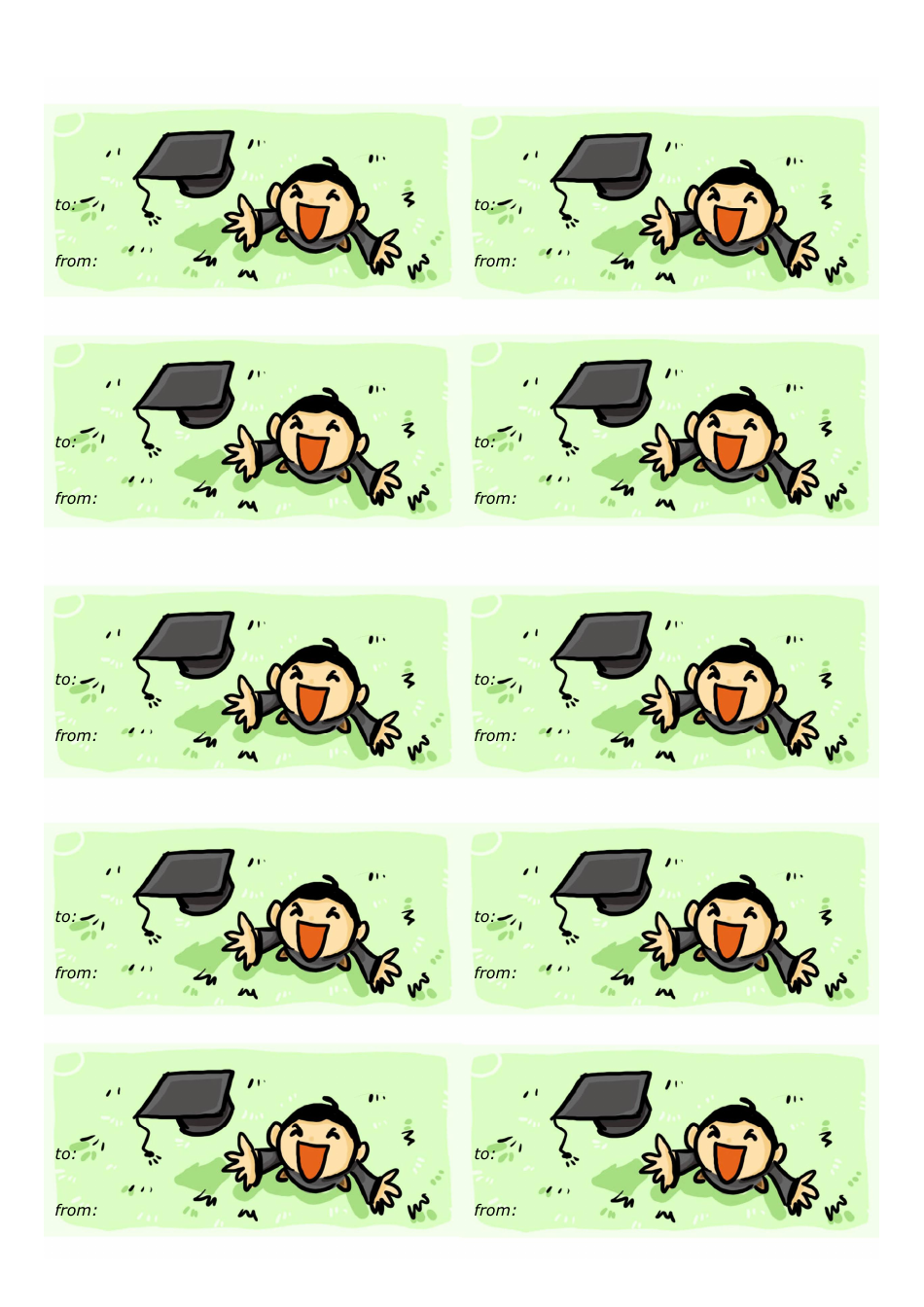 Graduation Gift Tag Template Green Download Printable PDF