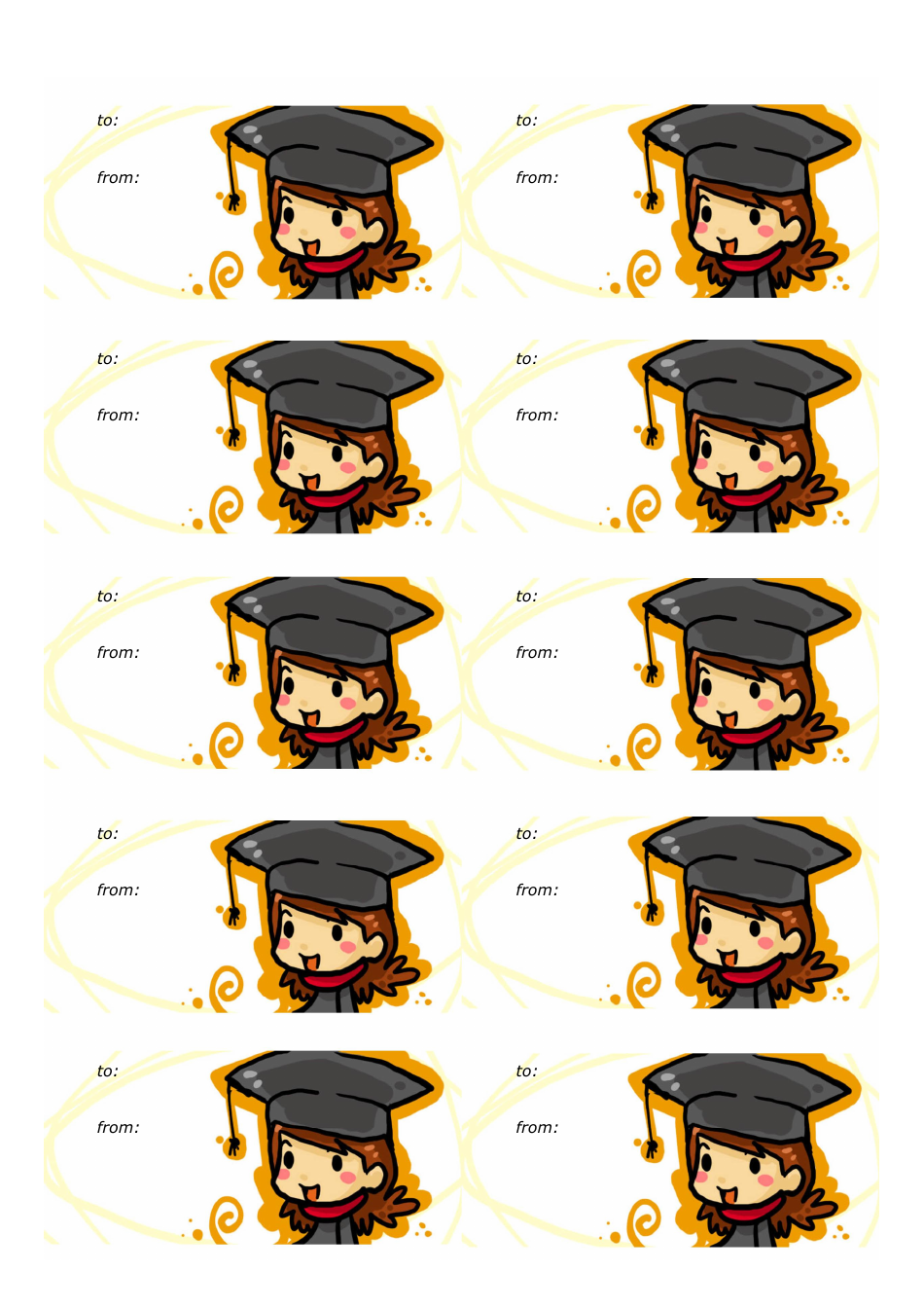 Graduation Gift Tag Template White Download Printable PDF