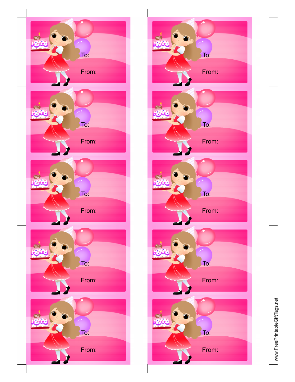 Birthday Girl Gift Tag Template Download Printable PDF | Templateroller