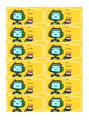 Document preview: Birthday Robot Gift Tag Template
