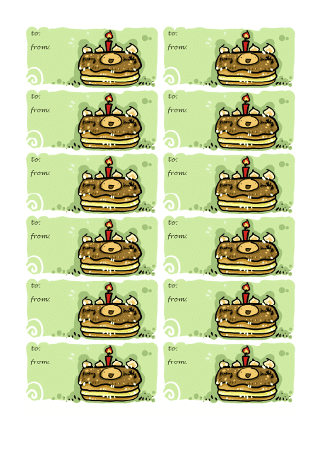 Cake Gift Tag Template