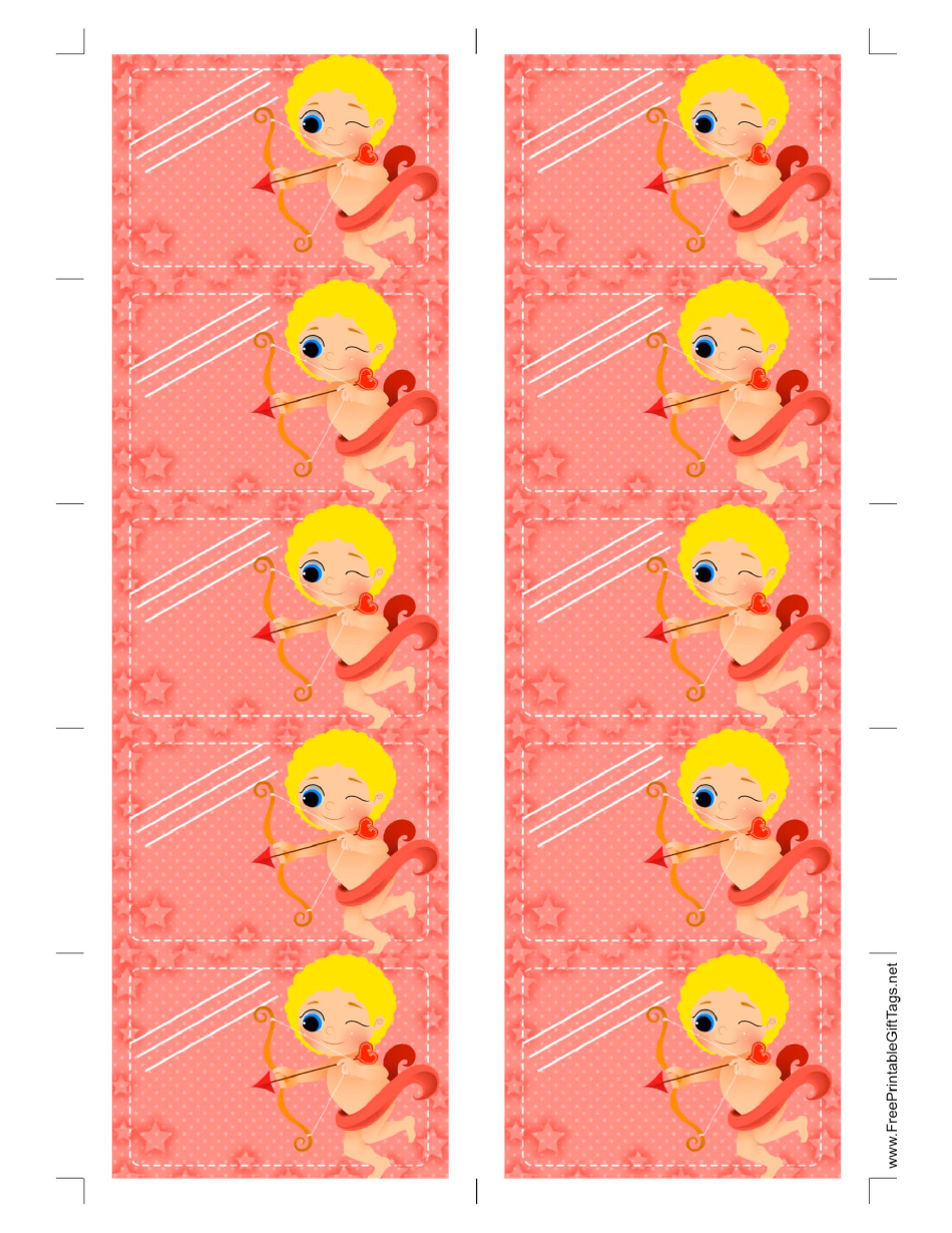 Red Cupid Gift Tag Template