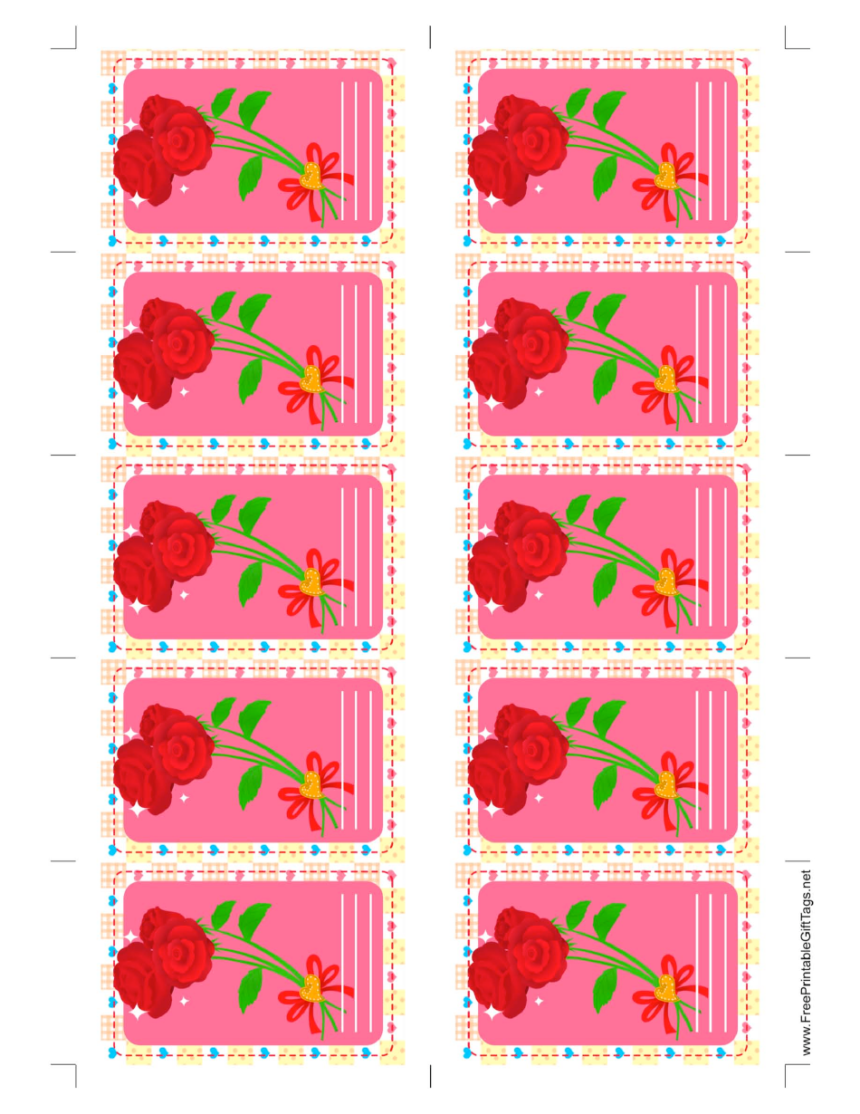 Roses Gift Tag Template Download Printable PDF Templateroller