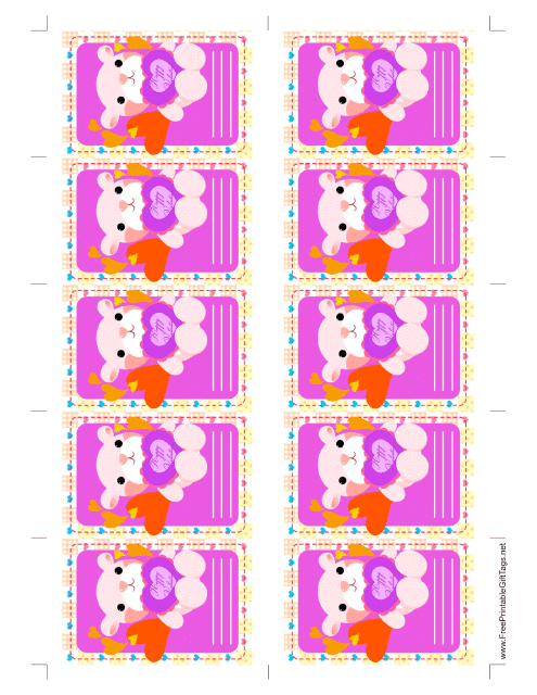 Teddy Bear Gift Tag Template - Printable