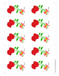 Document preview: Roses Gift Tag Template - White Background