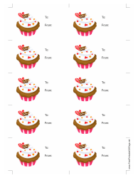 Document preview: Cake Gift Tag Template - White Background