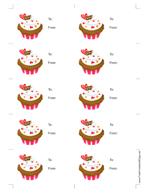 Cake Gift Tag Template - White Background