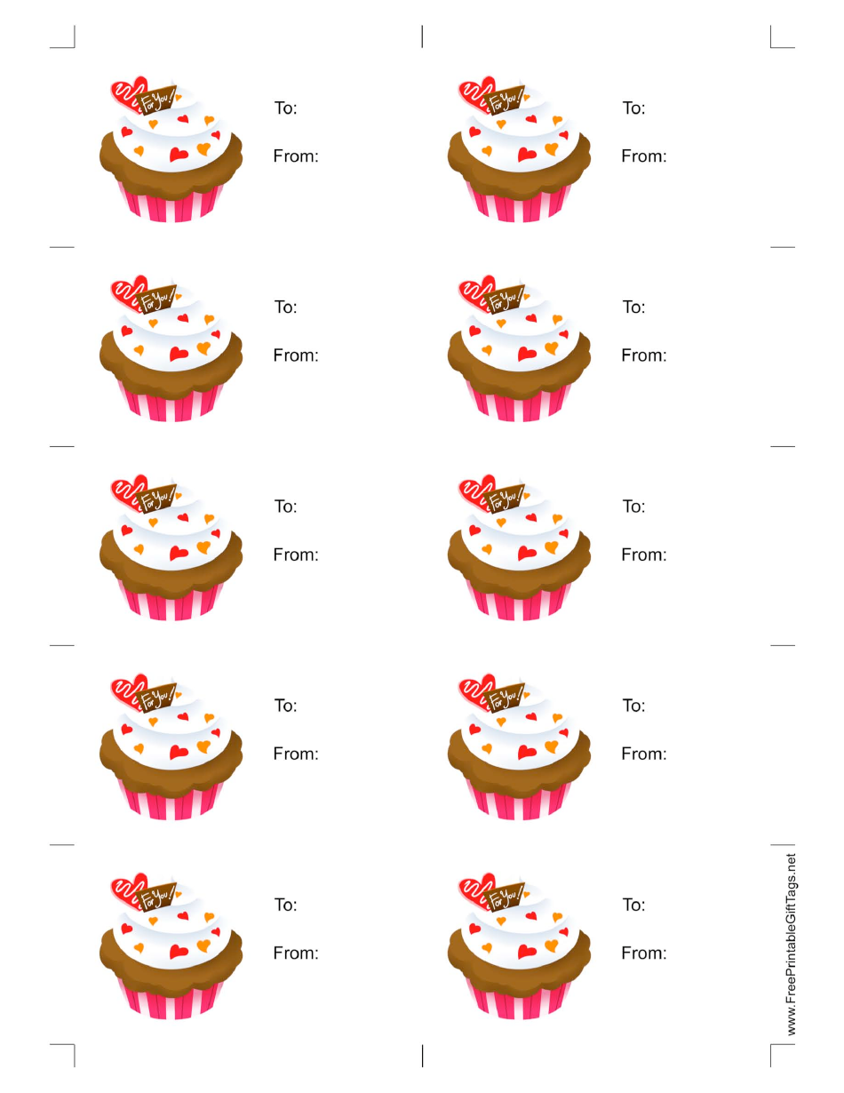 Cake Gift Tag Template - White Background Download Printable PDF ...