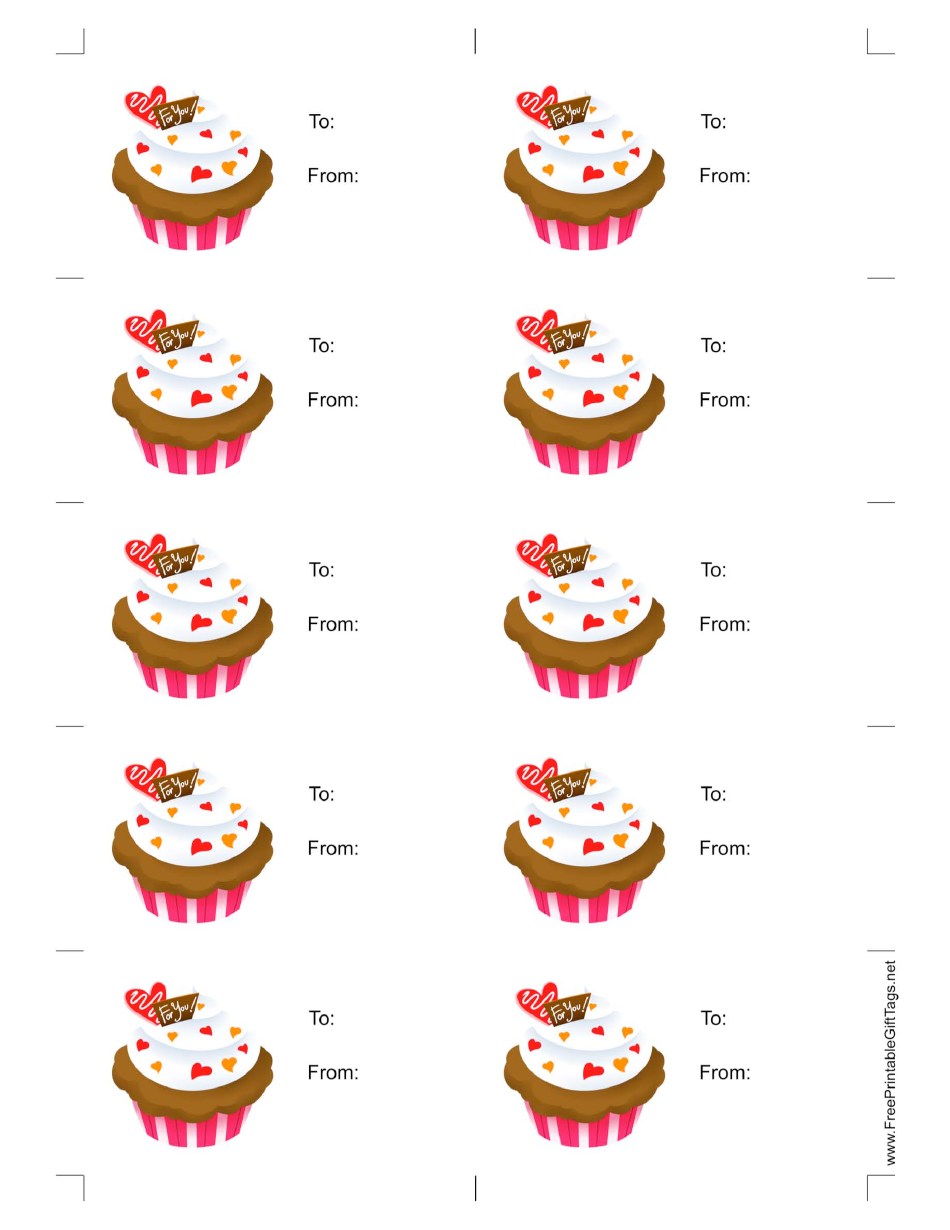 Cake Gift Tag Template with White Background