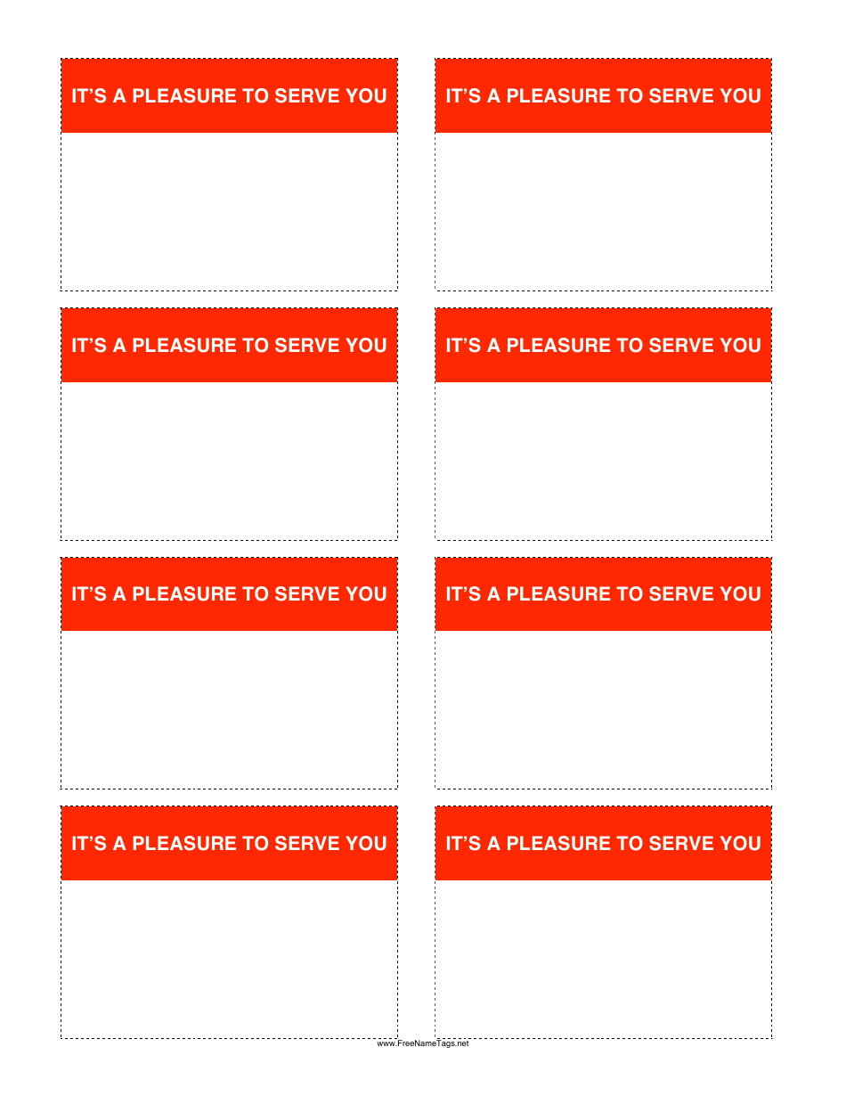 Name Template Its A Pleasure To Serve You Download Printable Pdf Templateroller Name Template Its A Pleasure To Serve You Download Printable Pdf Templateroller