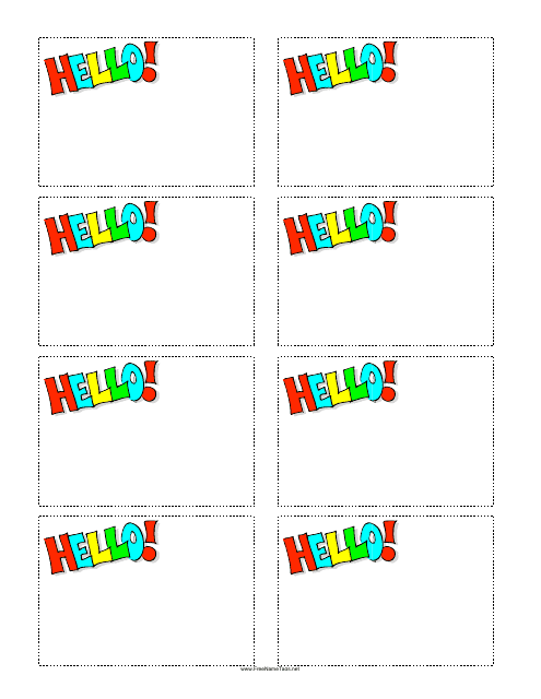 Multicolored Hello Name Tag Template - Image Preview