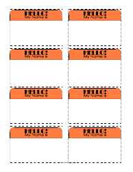 Document preview: Name Tag Template - Hello My Name Is