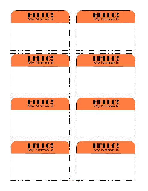 Name Tag Template - Hello My Name Is