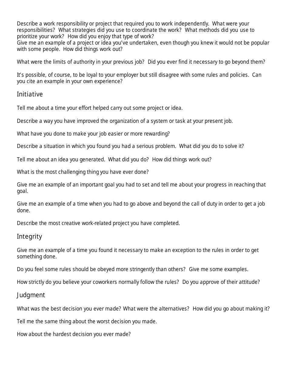 Sample Interview Questions - Unc, Page 5