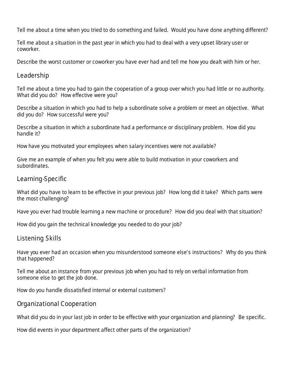 Sample Interview Questions - Unc, Page 6