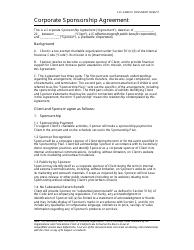 Document preview: Corporate Sponsorship Agreement Template - Sls - California