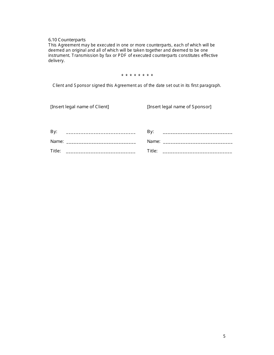 Corporate Sponsorship Agreement Template - Sls - California, Page 5