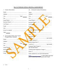 Document preview: Self-storage Space Rental Agreement - Sample