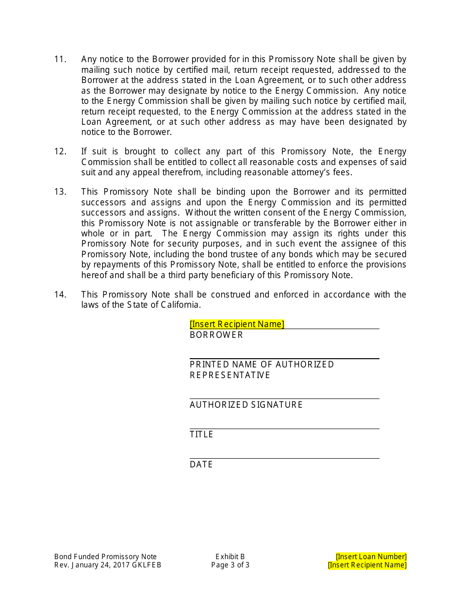 Form CEC-142 Loan Agreement - California, Page 16