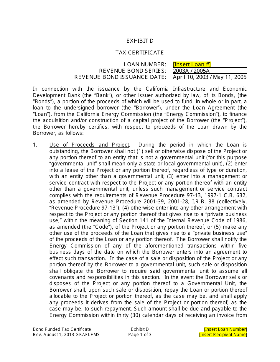 Form CEC-142 Loan Agreement - California, Page 19