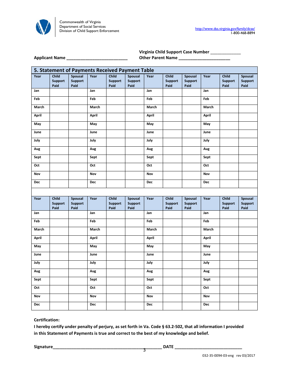 Form 032-35-0094-03 Statement of Payments Received - Virginia, Page 3