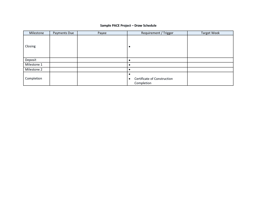Draw Schedule Template - Pace Project