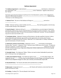 Sublease Agreement Template - Uc San Diego Student Legal Services - San Diego, California