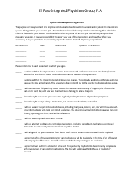 Opiate Pain Management Agreement Template - El Paso Integrated Physicians Group