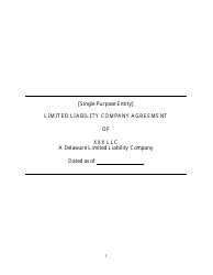 LLC Agreement Form - Delaware