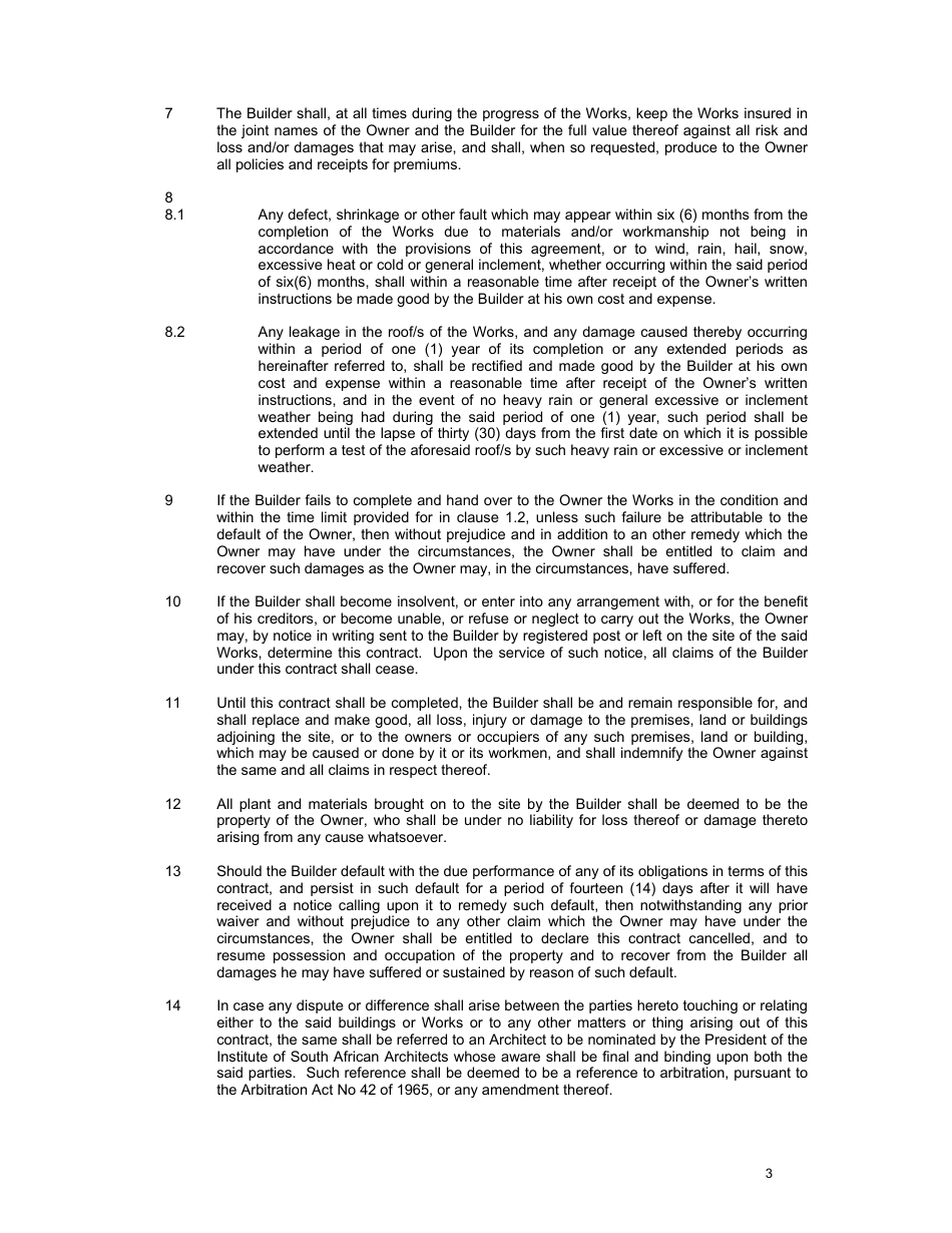 Building Agreement Template - Lines, Page 3