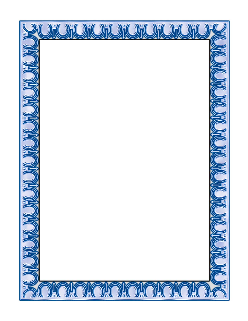 Blue horseshoe page border template
