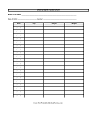 Document preview: Child Growth Tracker Chart Template