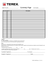 Aerial Platform Frequent Inspection/Maintenance Form - Terex, Page 4